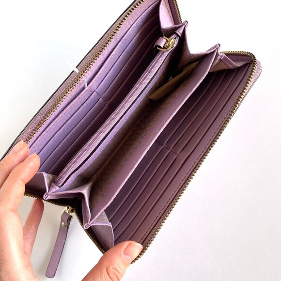 Kate Spade New York Lavender Continental Zip Saffiano Leather Wallet - Picture 5 of 11